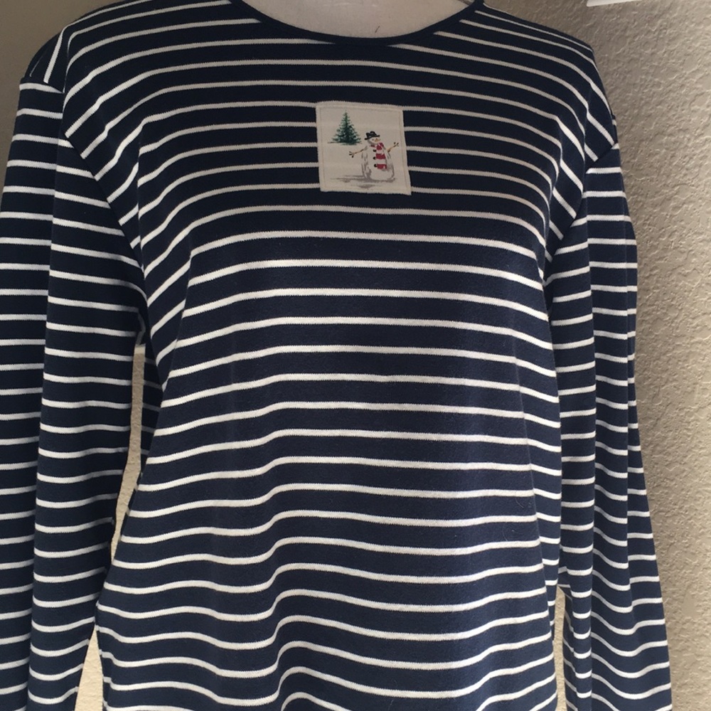 Christmas snowman shirt by Lizsport like new Sz PM